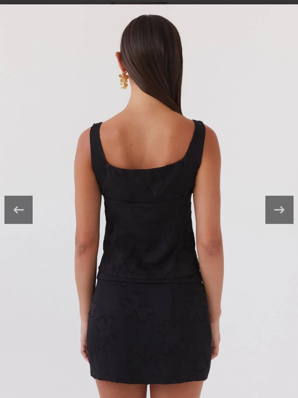 Peppermayo Black Lace-Texture Corset Tank - Picture 3 of 3
